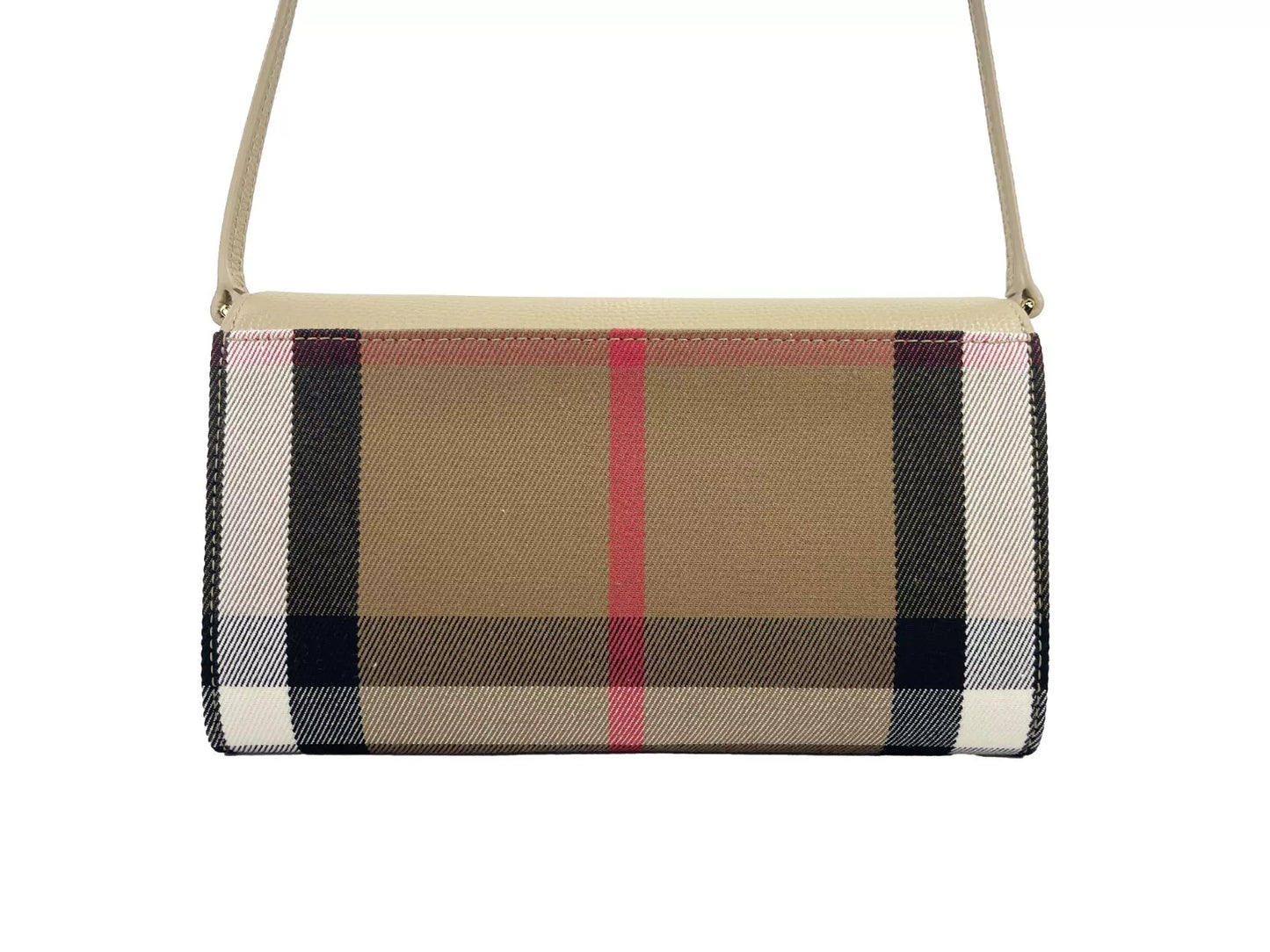 Burberry Hannah Small House Check Coca Leather Crossbody Bag