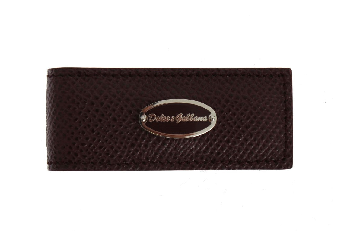 Dolce & Gabbana Exquisite Bordeaux Leather Money Clip