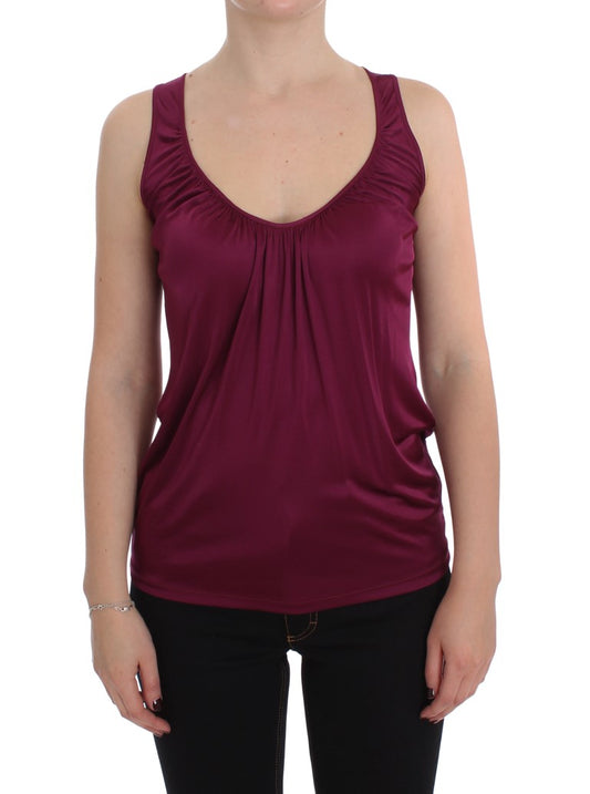 PLEIN SUD Elegant Purple Rayon Cami Blouse