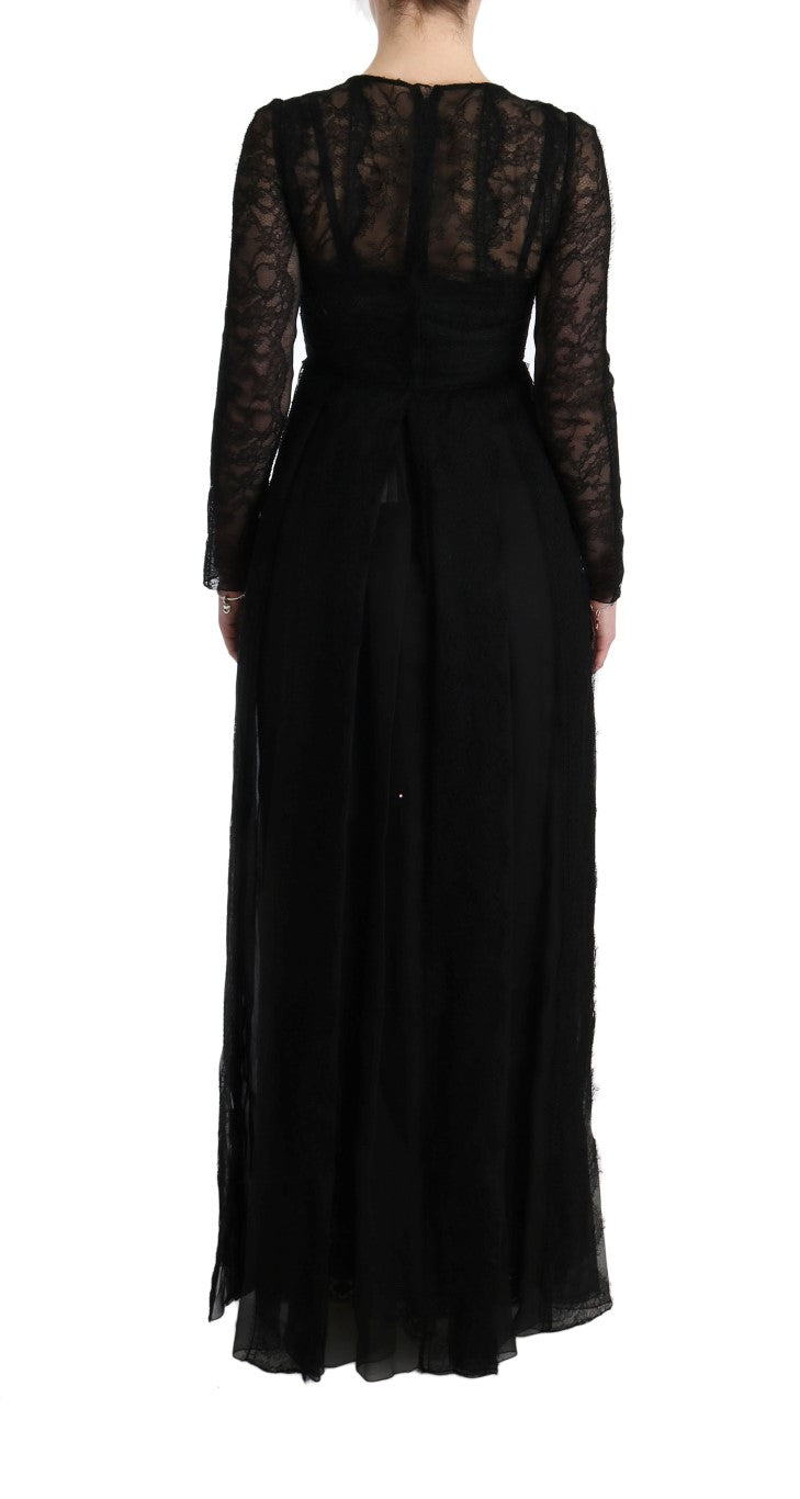 Dolce & Gabbana Elegant Black Sheath Long Sleeve Dress