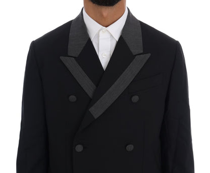 Dolce & Gabbana Elegant Black Double Breasted Wool Suit