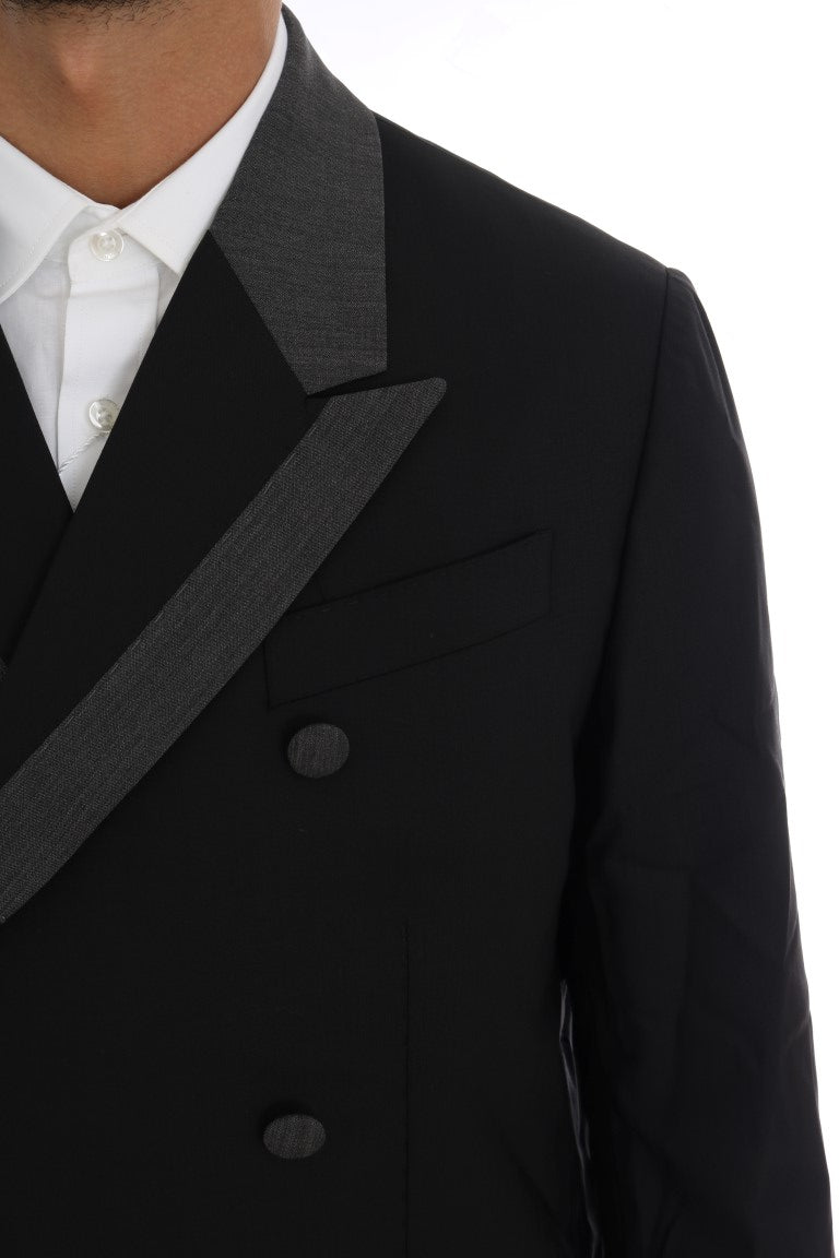 Dolce & Gabbana Elegant Black Double Breasted Wool Suit