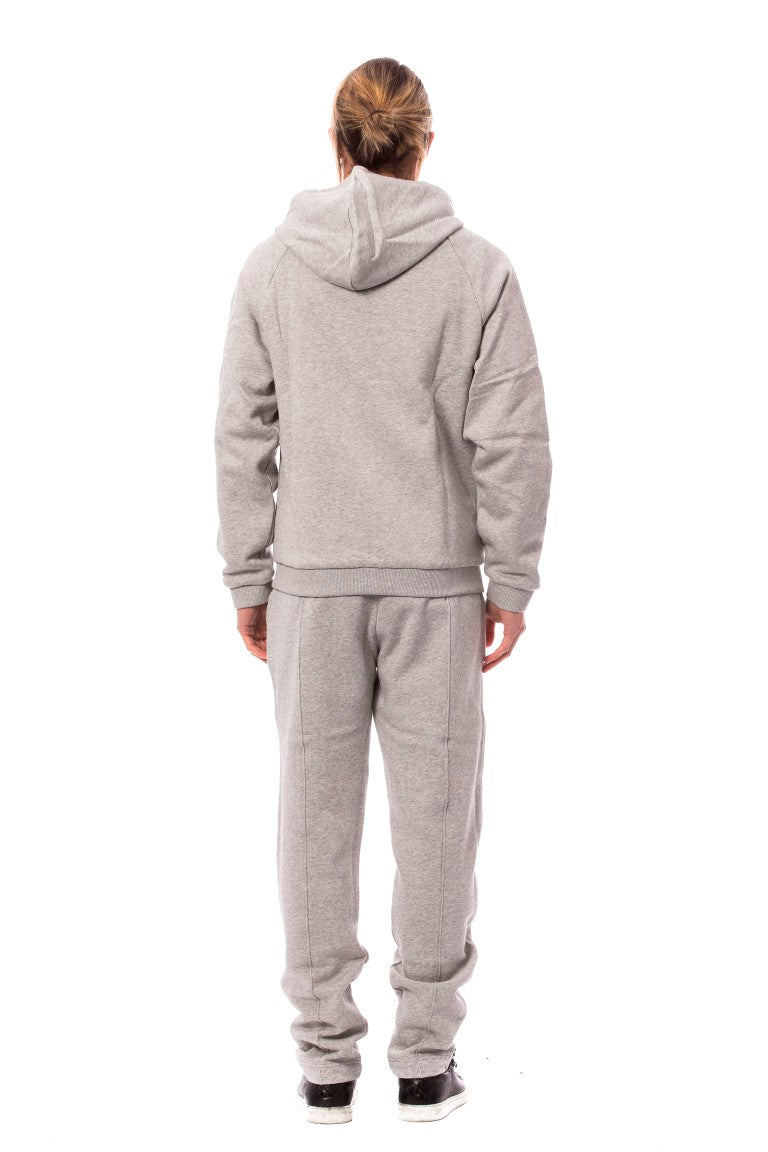 Billionaire Italian Couture Elegant Gray Cotton Sweatsuit Ensemble