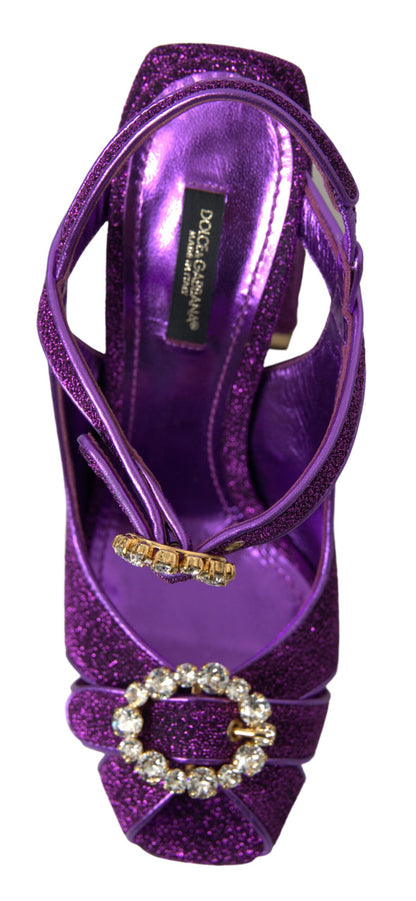 Dolce & Gabbana Elegant Purple Ankle Strap Heels