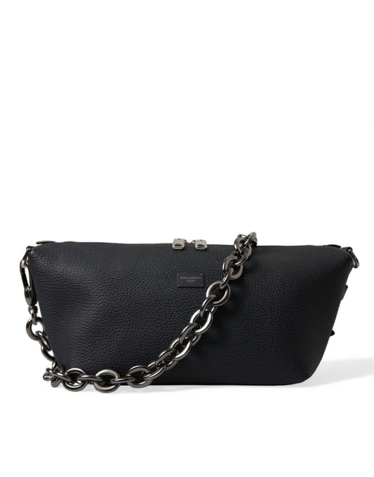 Dolce & Gabbana Elegant Black Leather Shoulder Bag