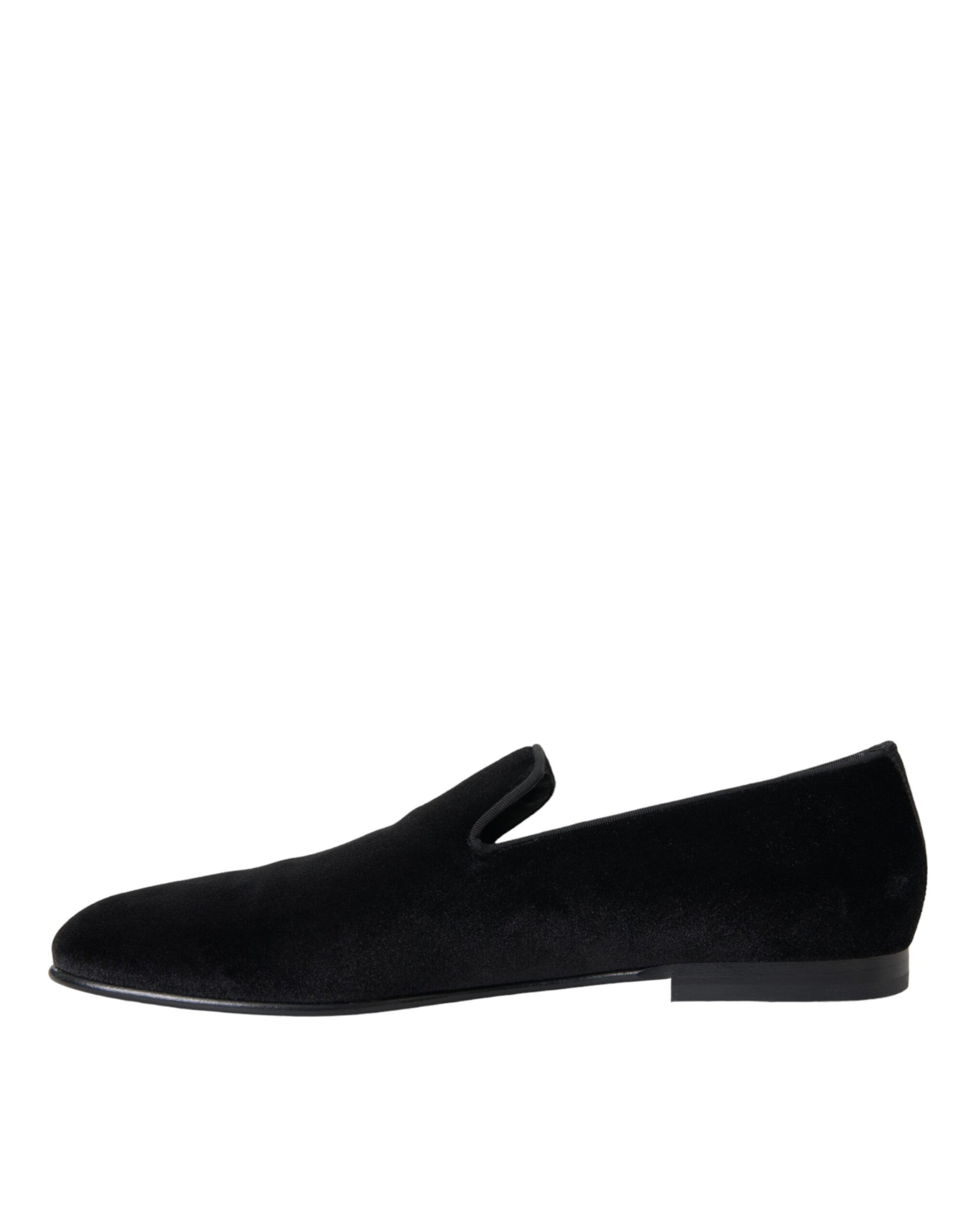 Dolce & Gabbana Black Suede Loafers Formal Dress Slip On Shoes