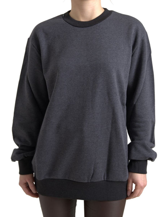 Dolce & Gabbana Elegant Dark Gray Crew Neck Sweater