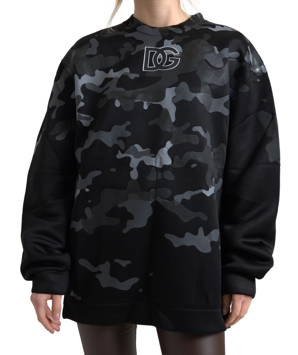 Dolce & Gabbana Elegant Black Camouflage Pullover Sweater