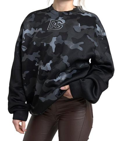 Dolce & Gabbana Elegant Black Camouflage Pullover Sweater