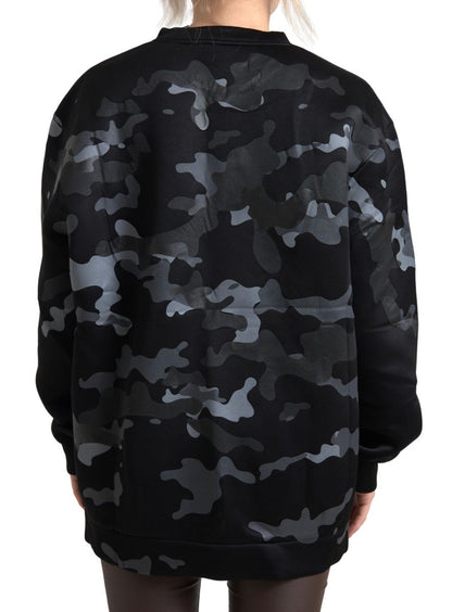 Dolce & Gabbana Elegant Black Camouflage Pullover Sweater