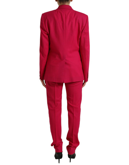 Dolce & Gabbana Elegant Red Slim Fit 3 Piece Martini Suit