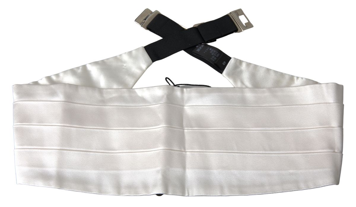 Dolce & Gabbana Elegant White Silk Cummerbund