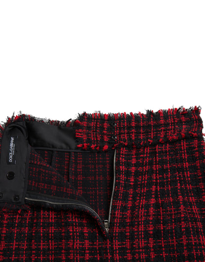 Dolce & Gabbana Tantalizing Tartan High-Waist Mini Skirt