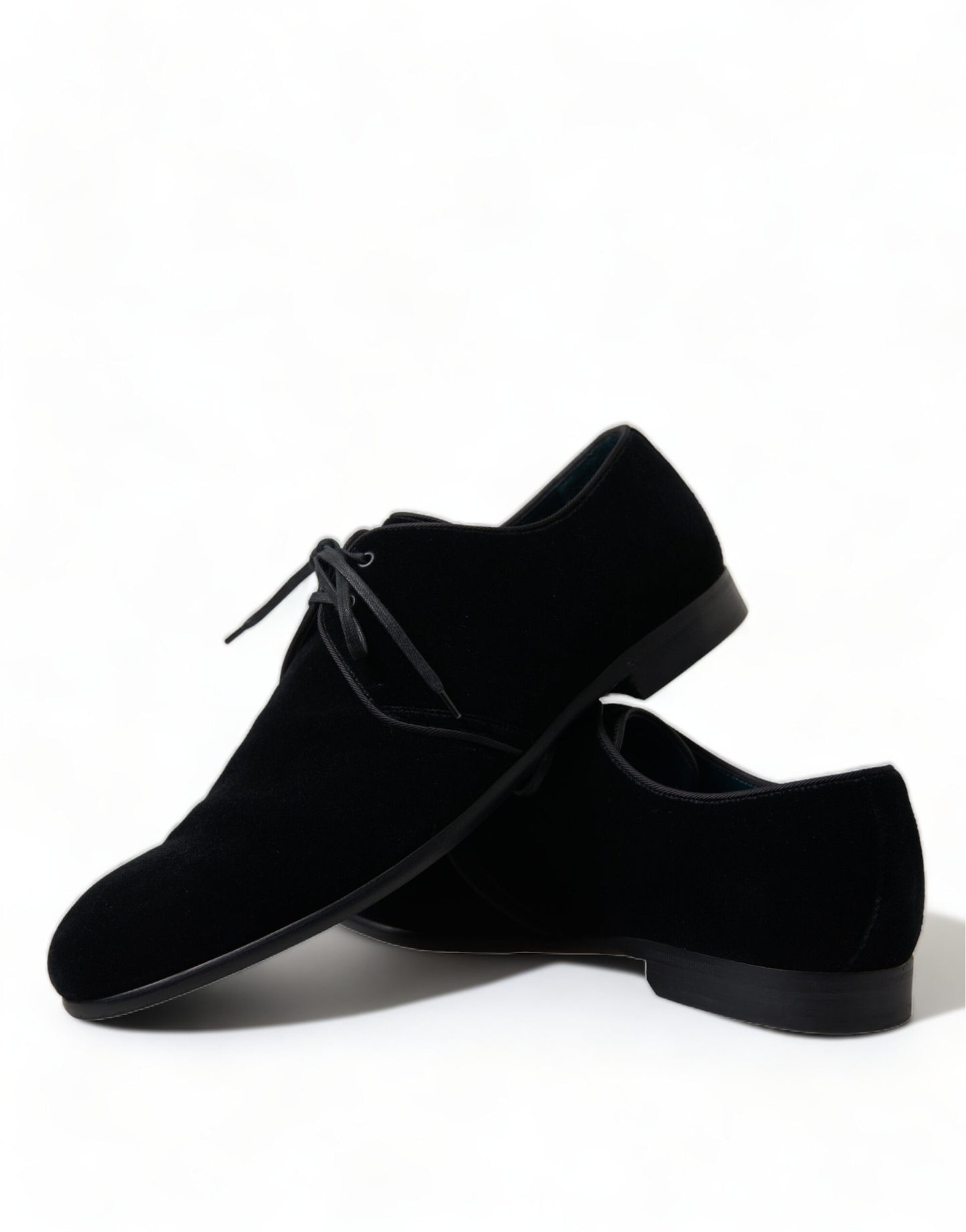 Dolce & Gabbana Elegant Black Velvet Derby Dress Shoes