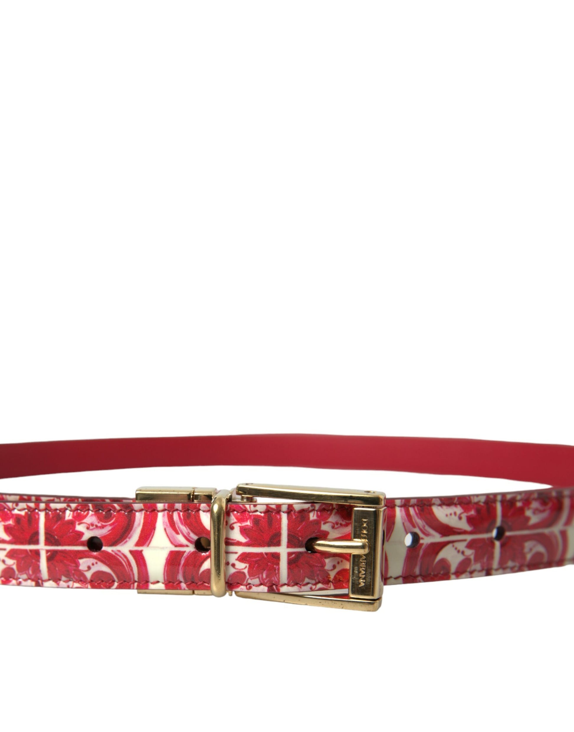 Dolce & Gabbana Elegant Red Calfskin Waist Belt