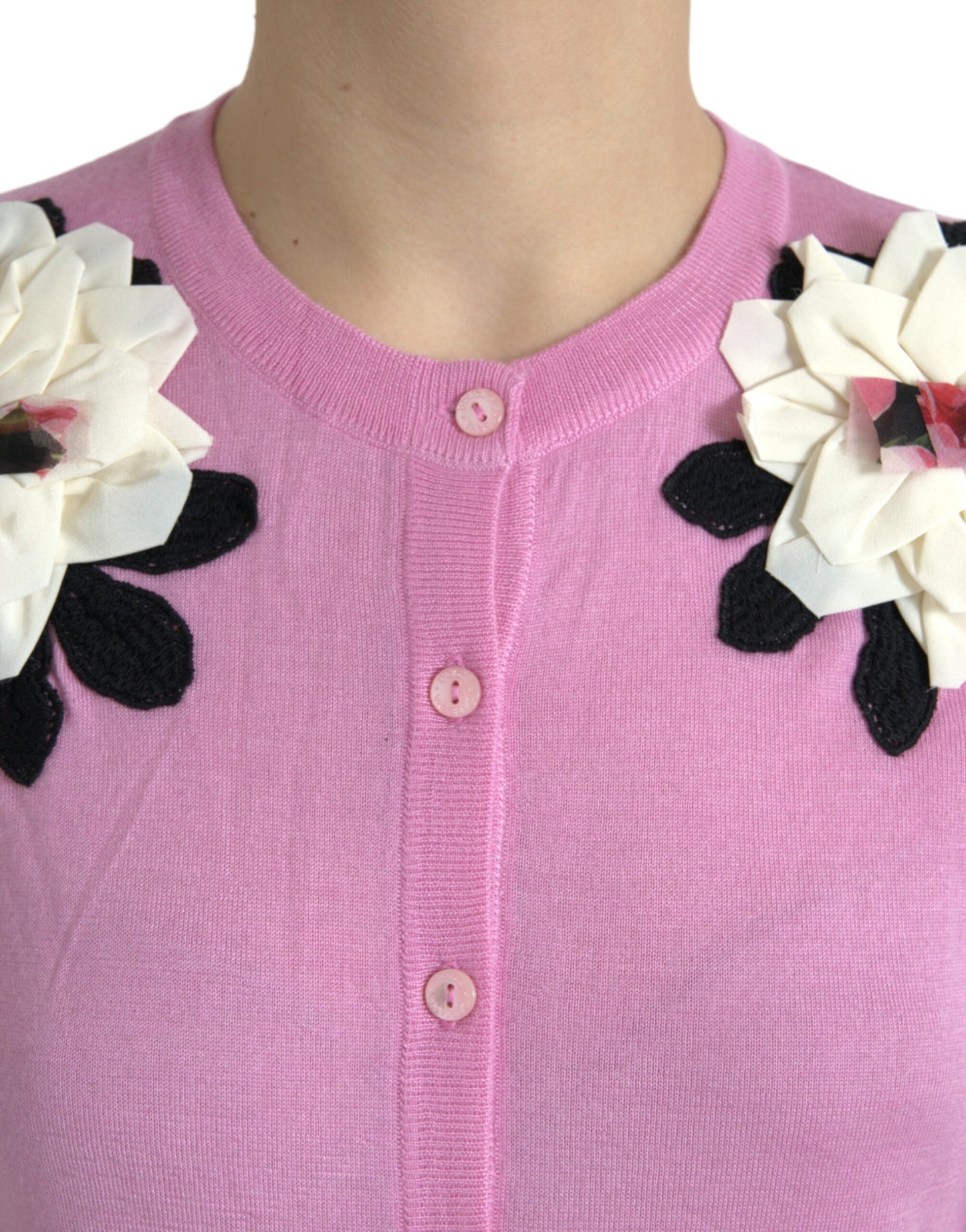 Dolce & Gabbana Elegant Cashmere Silk Pink Cardigan