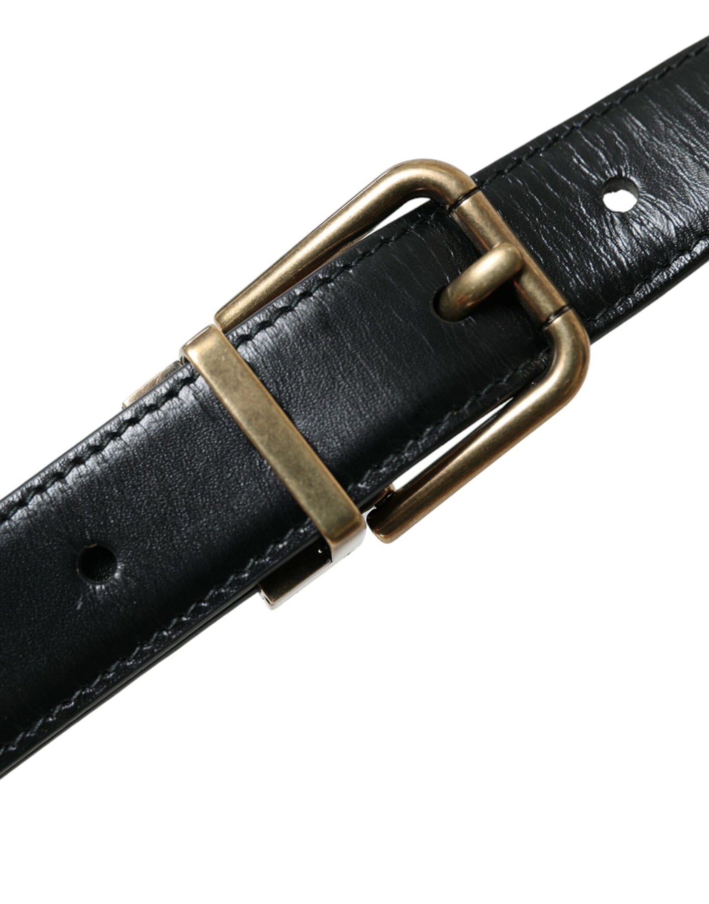 Dolce & Gabbana Elegant Black Calf Leather Belt