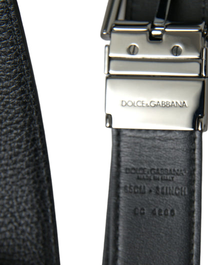 Dolce & Gabbana Elegant Leather Belt with Metal Buckle