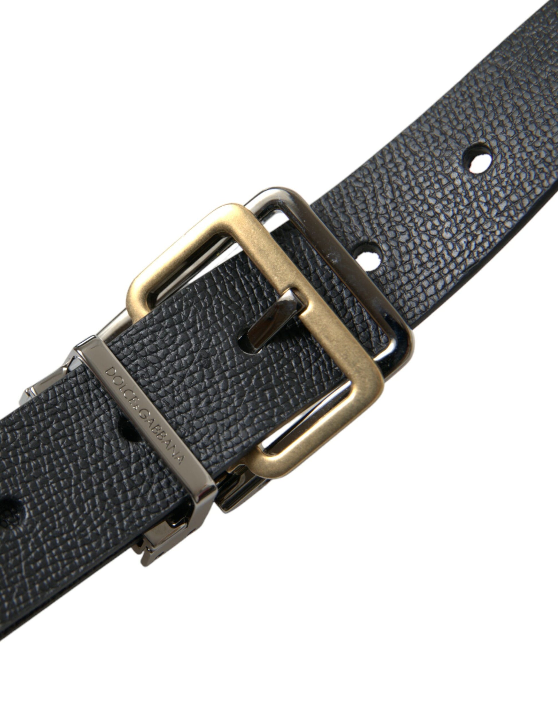 Dolce & Gabbana Elegant Black Leather Belt with Metal Buckle