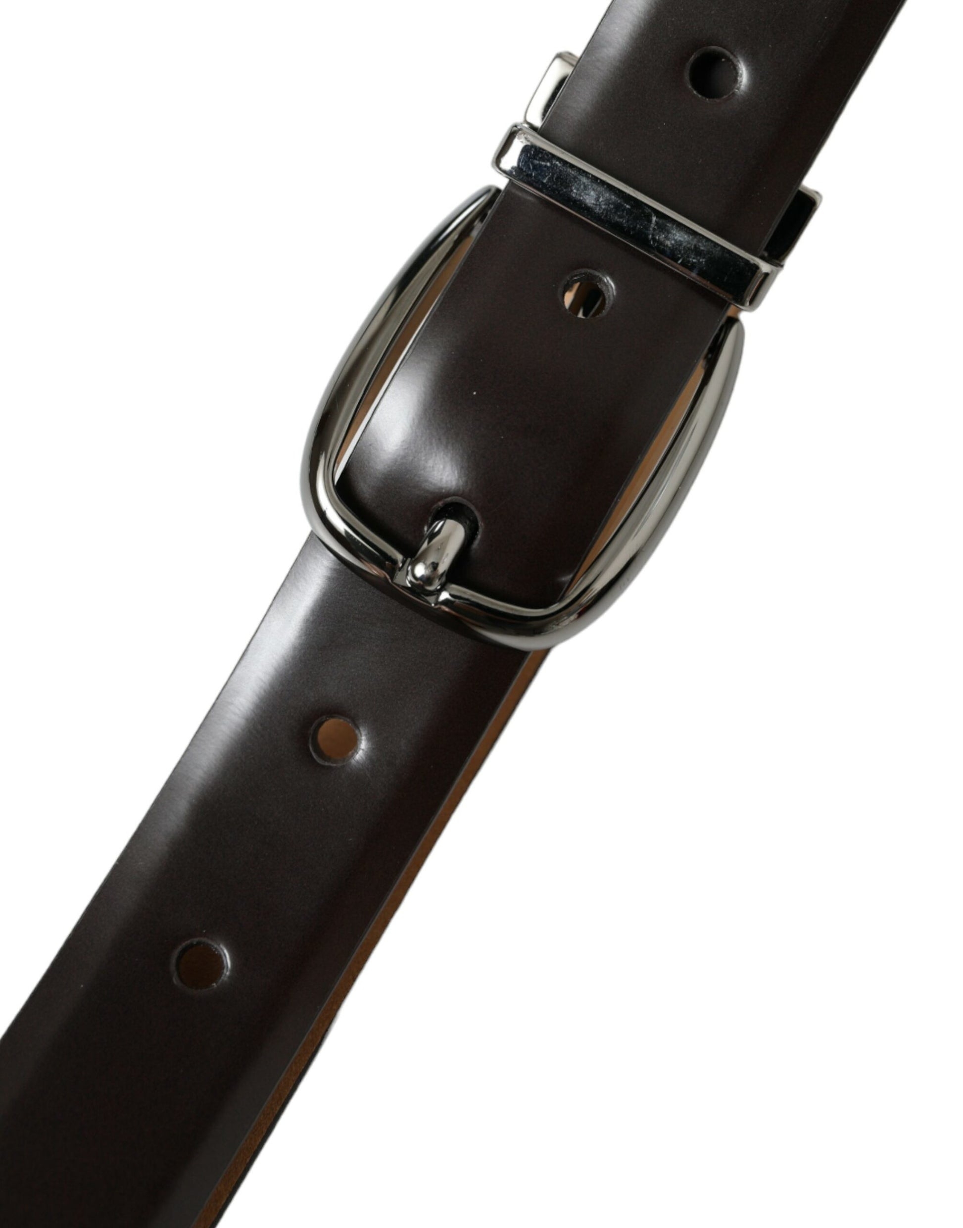 Dolce & Gabbana Elegant Dark Brown Calf Leather Belt