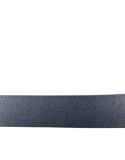 Dolce & Gabbana Elegant Blue Calf Leather Belt with Metal Buckle