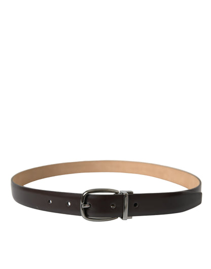 Dolce & Gabbana Elegant Dark Brown Leather Belt