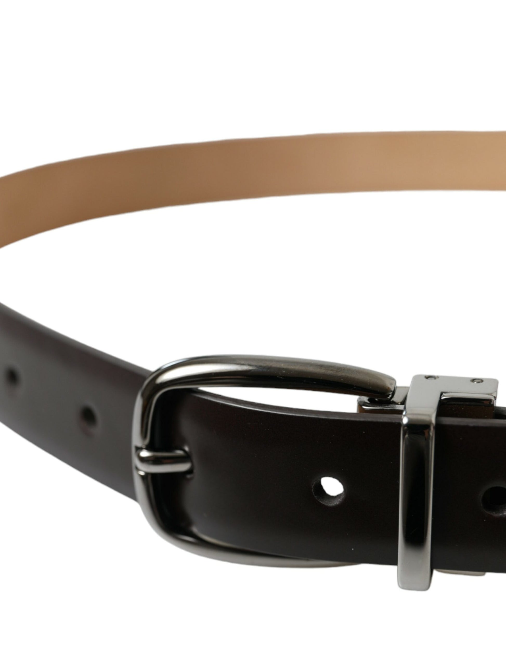 Dolce & Gabbana Elegant Dark Brown Leather Belt