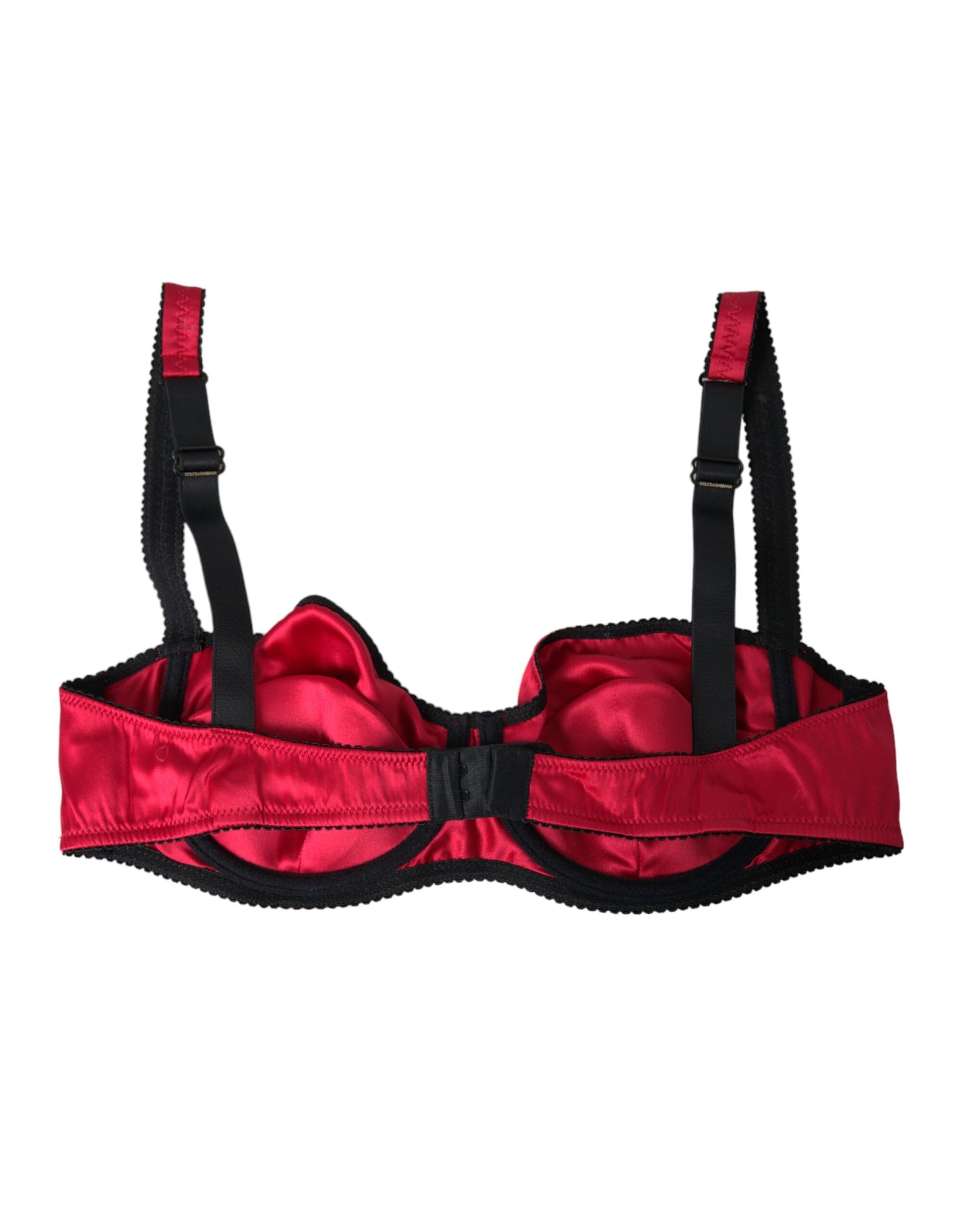 Dolce & Gabbana Bordeaux Silk Stretch Balconcino Bra Underwear