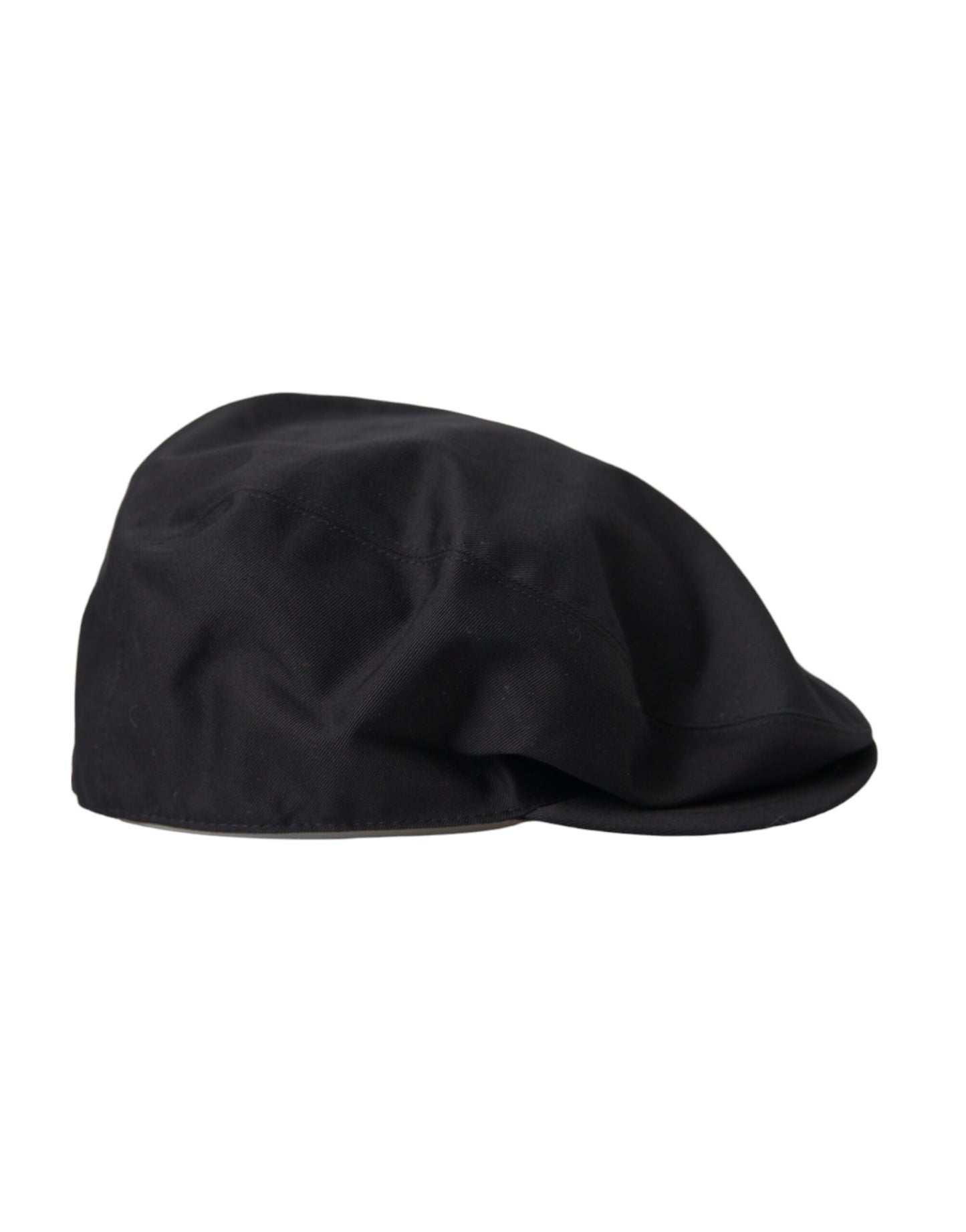 Dolce & Gabbana Black Cotton Logo Newsboy Hat Men