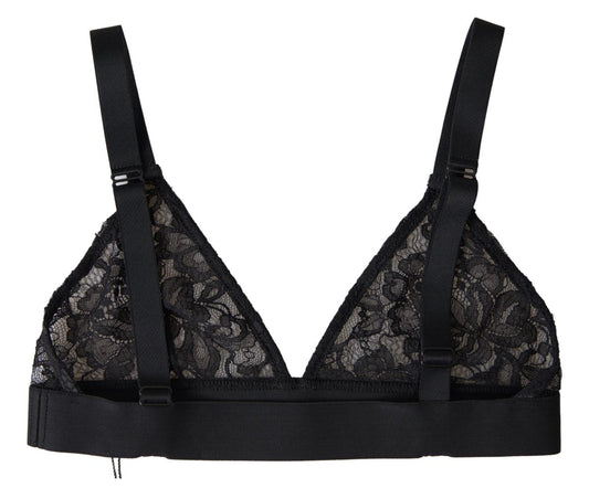 Dolce & Gabbana Elegant Floral Lace Stretch Balconcino Bra