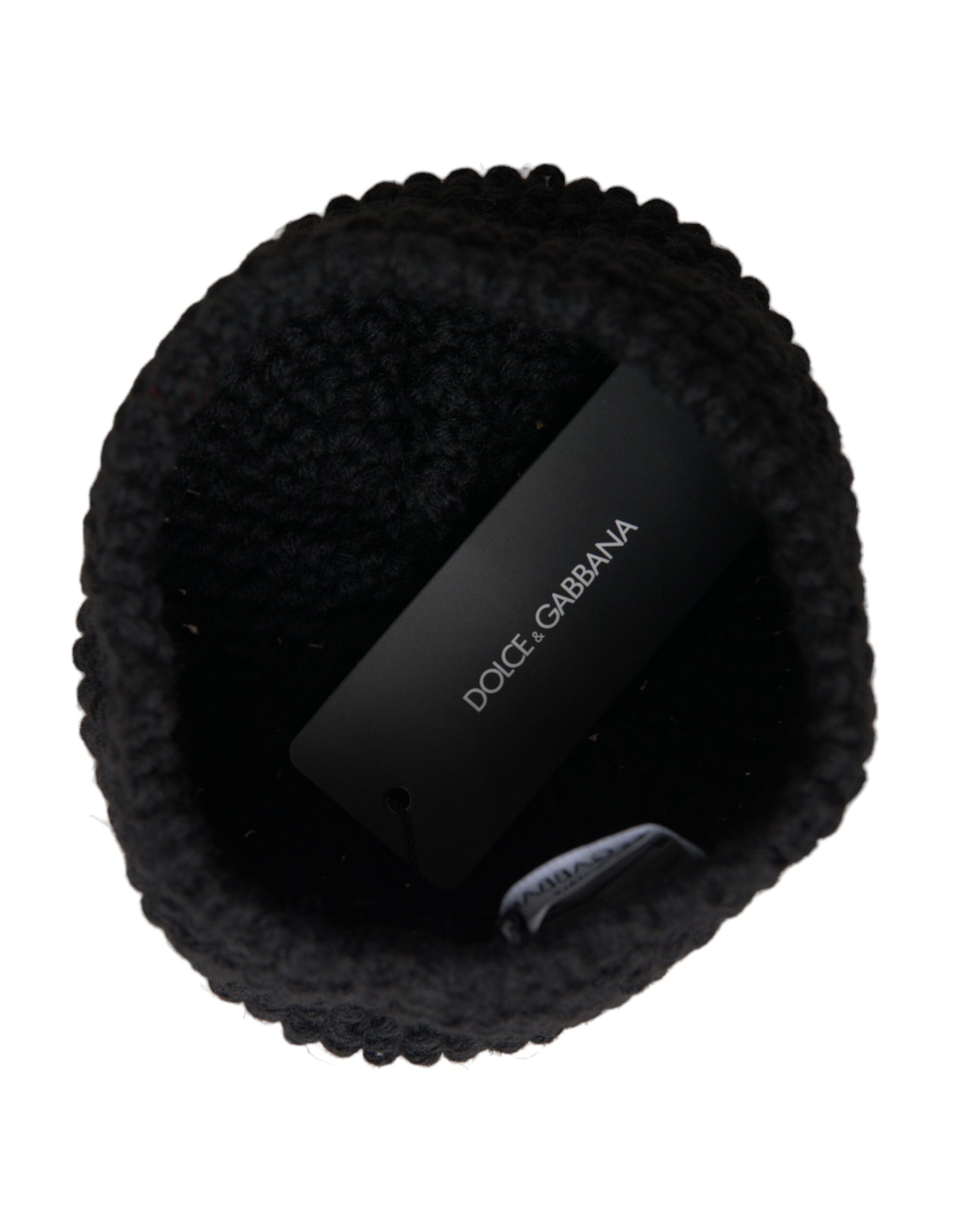 Dolce & Gabbana Black Cashmere Knitted Beanie Bonnet Hat Men