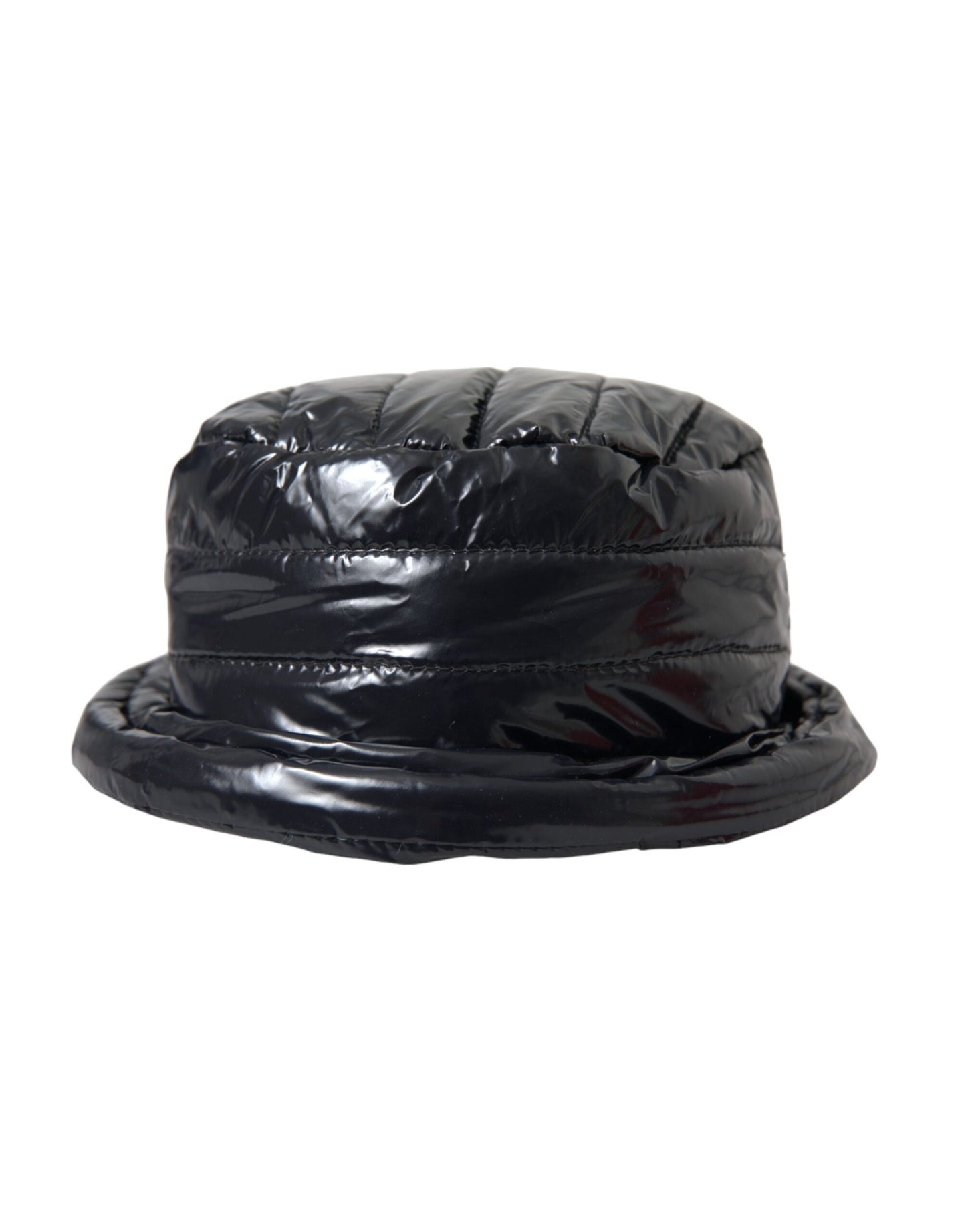 Dolce & Gabbana Black Quilted Faux Leather Bucket Hat Men