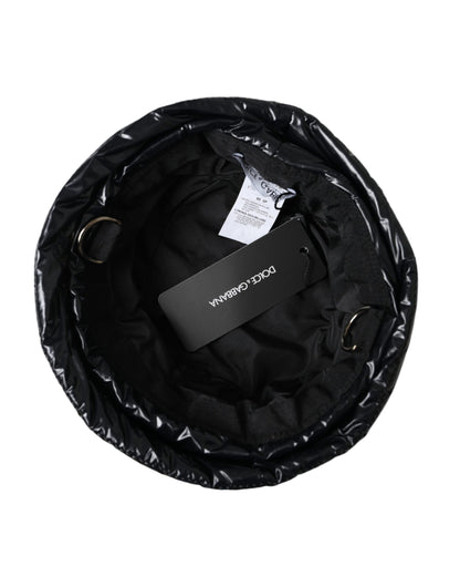 Dolce & Gabbana Black Quilted Faux Leather Bucket Hat Men