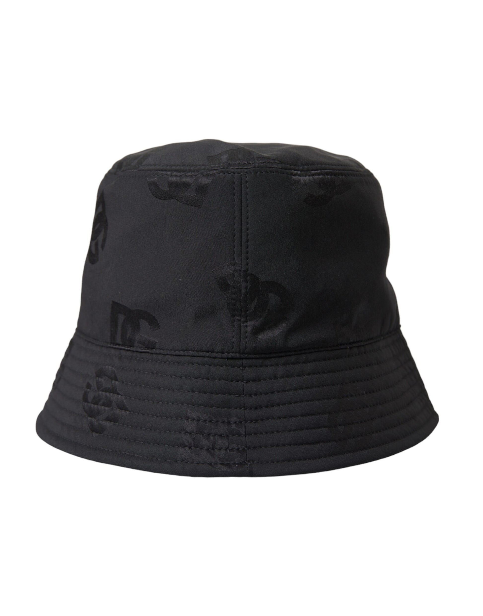 Dolce & Gabbana Black Cotton Blend Logo Bucket Hat Men