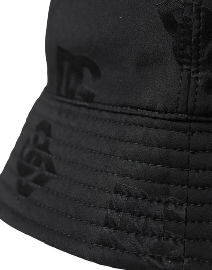 Dolce & Gabbana Black Cotton Blend Logo Bucket Hat Men