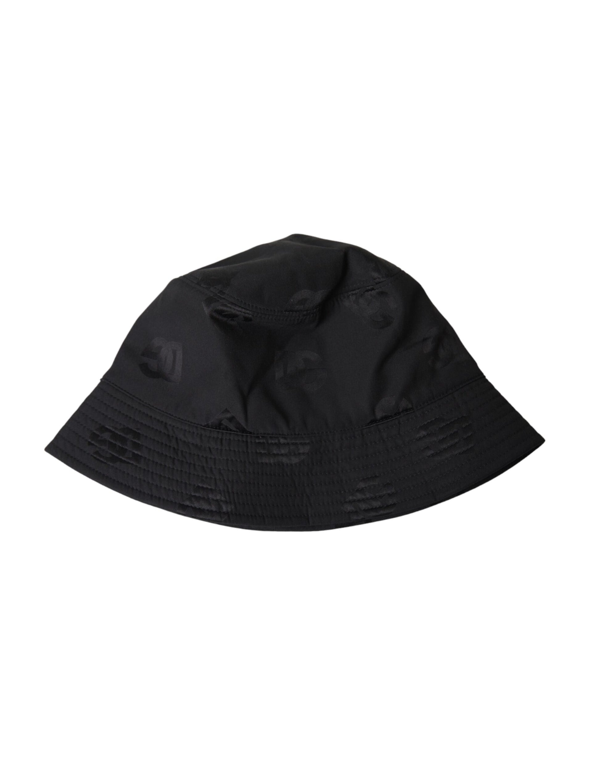 Dolce & Gabbana Black Cotton Blend Logo Bucket Hat Men