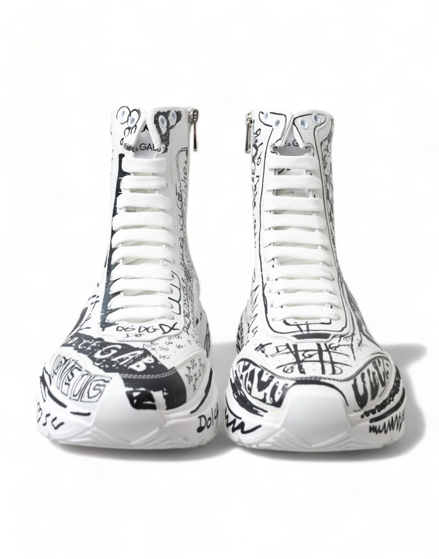 Dolce & Gabbana Daymaster Graffiti Print Mid Top Sneakers