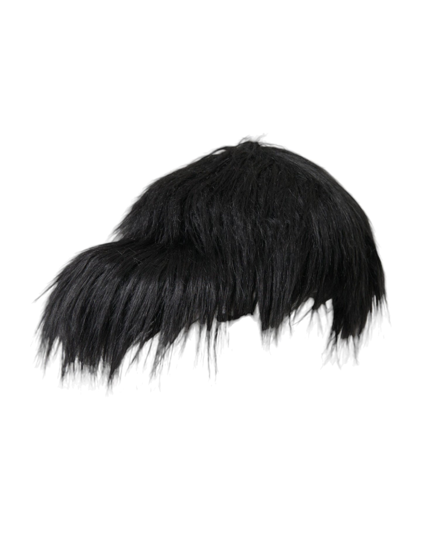 Dolce & Gabbana Black Faux Fur Cap Baseball Hat Men