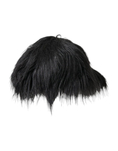 Dolce & Gabbana Black Faux Fur Cap Baseball Hat Men