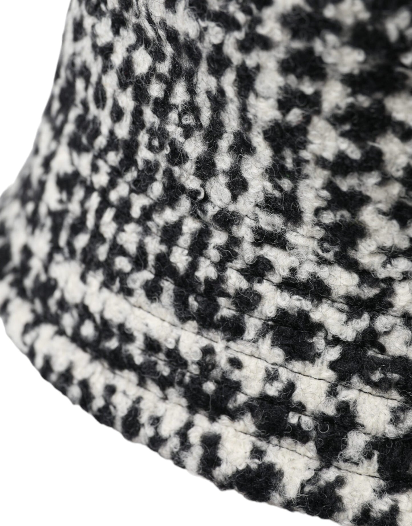 Dolce & Gabbana Black White Tweed Wool Bucket Hat Men