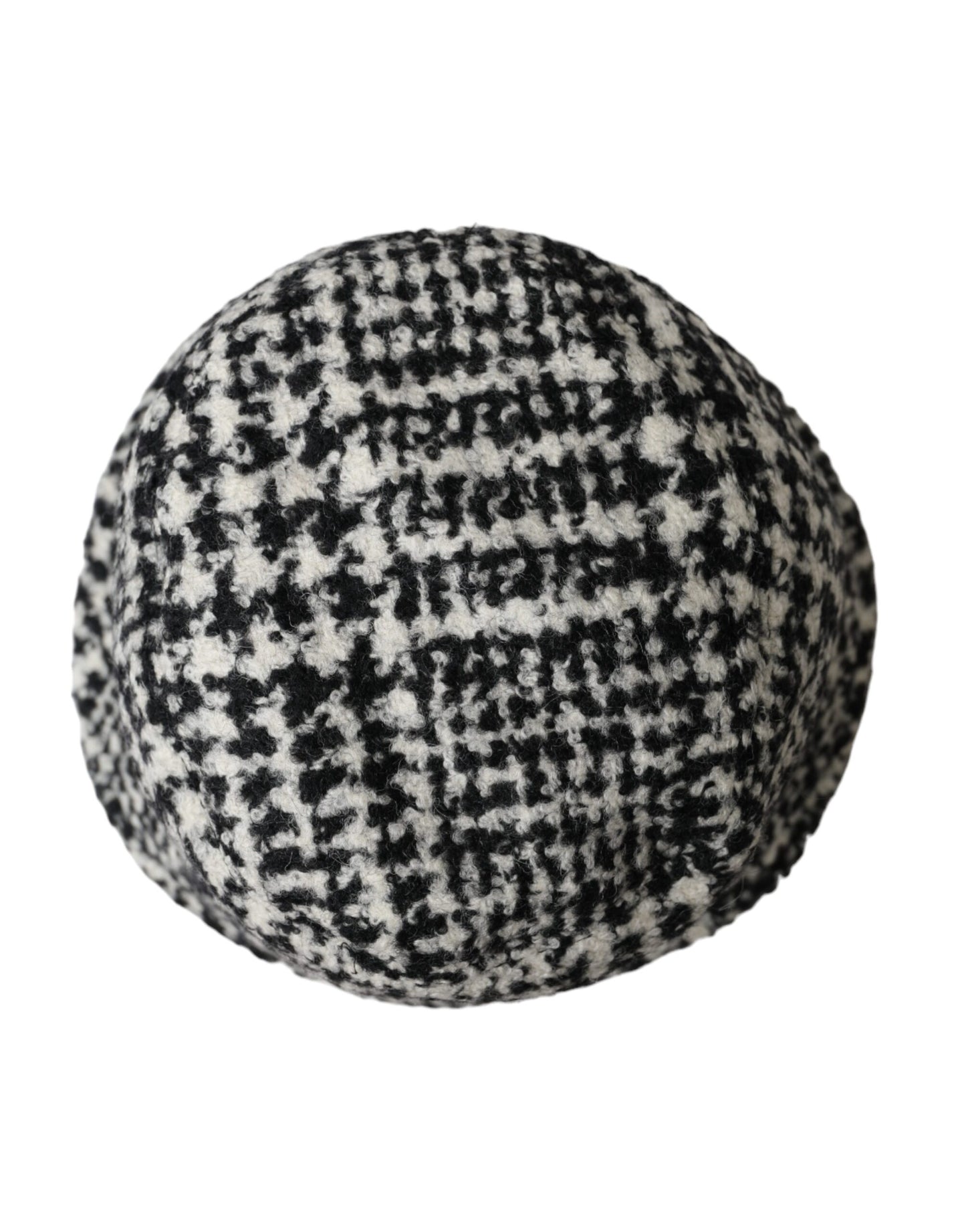 Dolce & Gabbana Black White Tweed Wool Bucket Hat Men