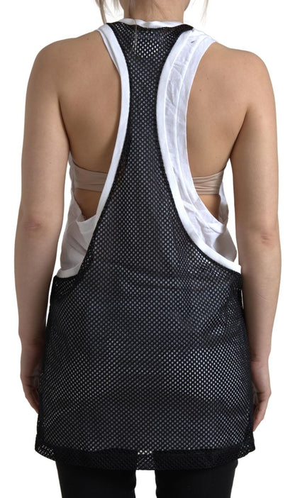 Dsquared² Monochrome Cotton-Linen Blend Tank Top