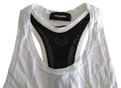 Dsquared² Monochrome Cotton-Linen Blend Tank Top