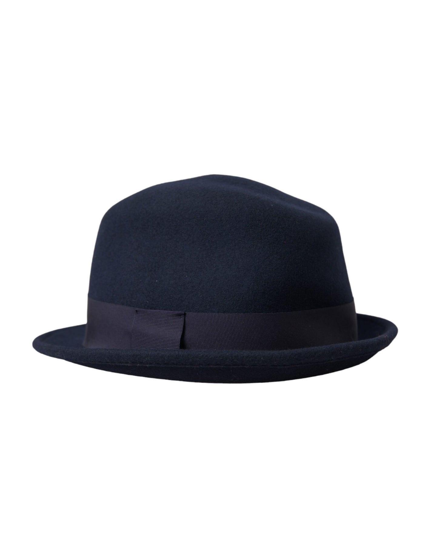 Dolce & Gabbana Dark Blue Wool Fedora Wide Brim Hat Men