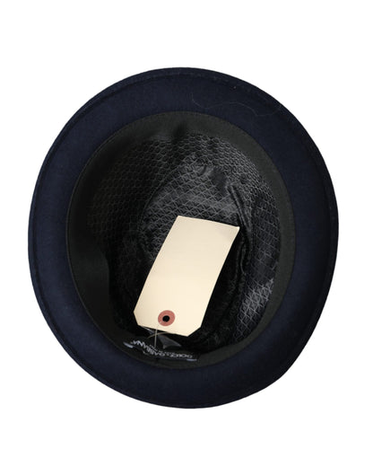 Dolce & Gabbana Dark Blue Wool Fedora Wide Brim Hat Men