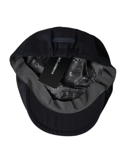 Dolce & Gabbana Dark Blue Cotton Cloth Newsboy Hat Men