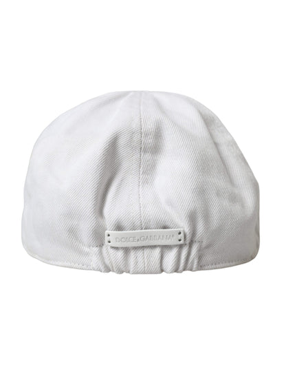 Dolce & Gabbana White Cotton Cloth Newsboy Hat Men