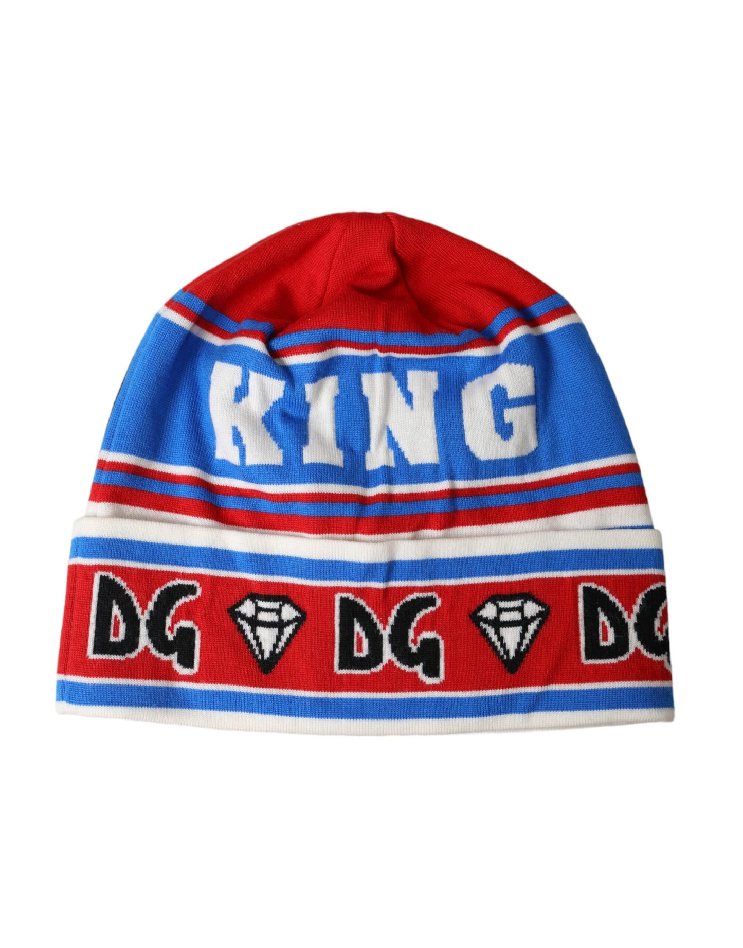 Dolce & Gabbana Multicolor DG King Print Winter Beanie Hat