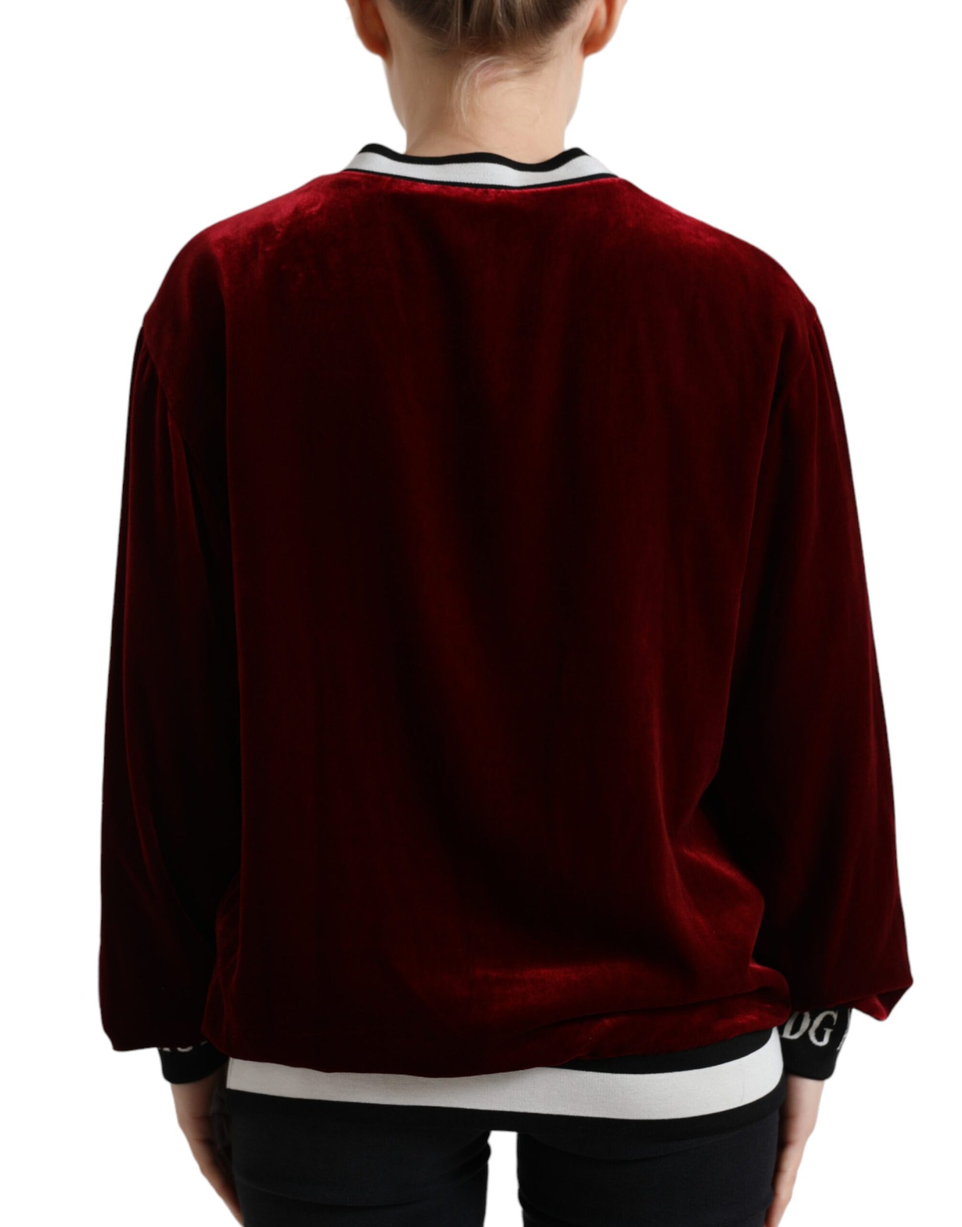 Dolce & Gabbana Elegant Bordeaux Silk-Blend Sweater