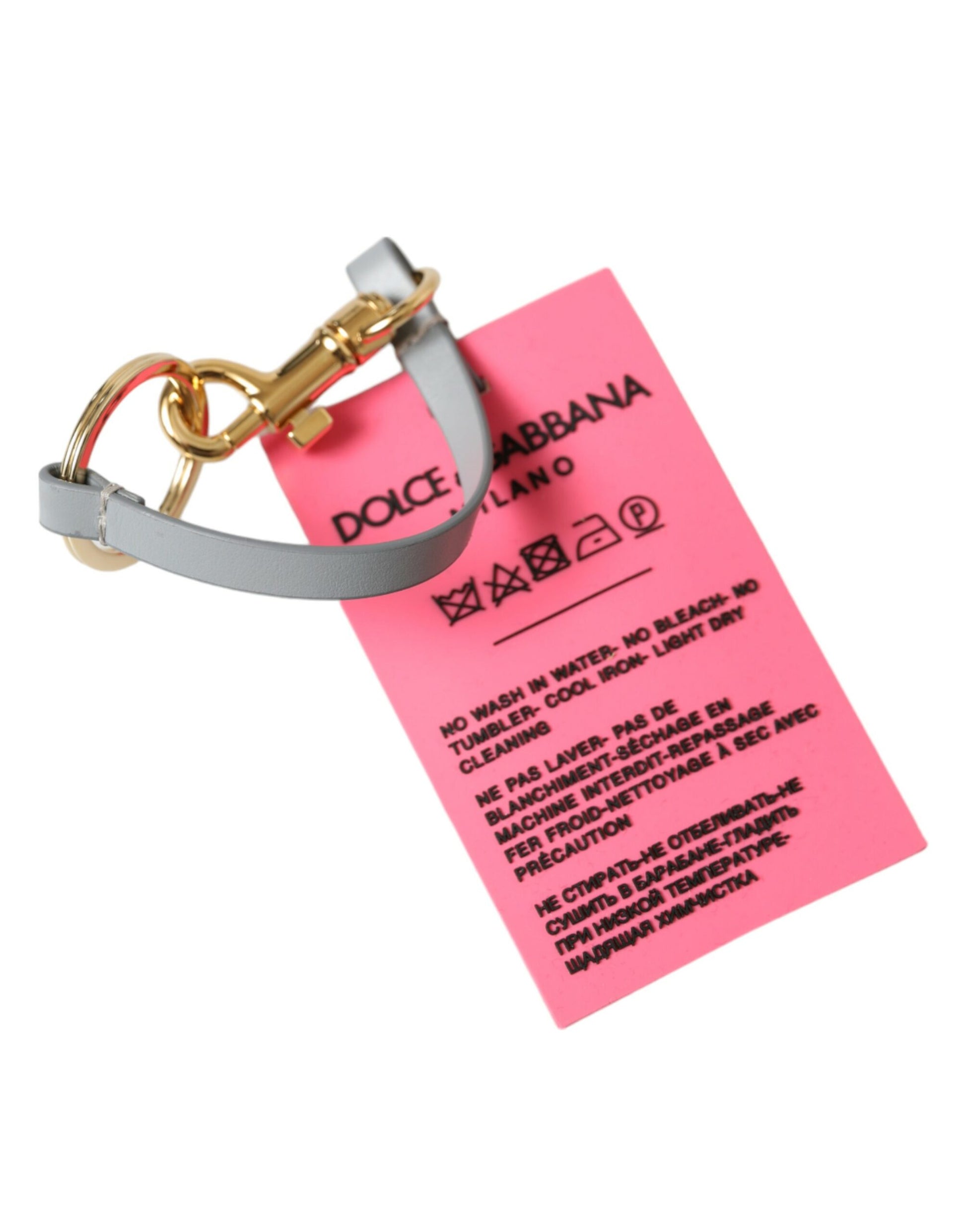 Dolce & Gabbana Chic Trifold Gold & Pink Key Holder Case